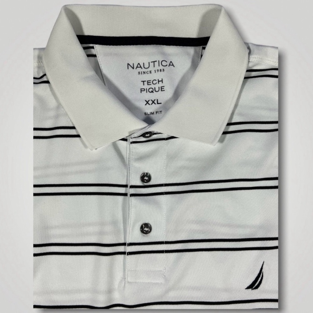 Nautica Men's Polo with Black Stripes